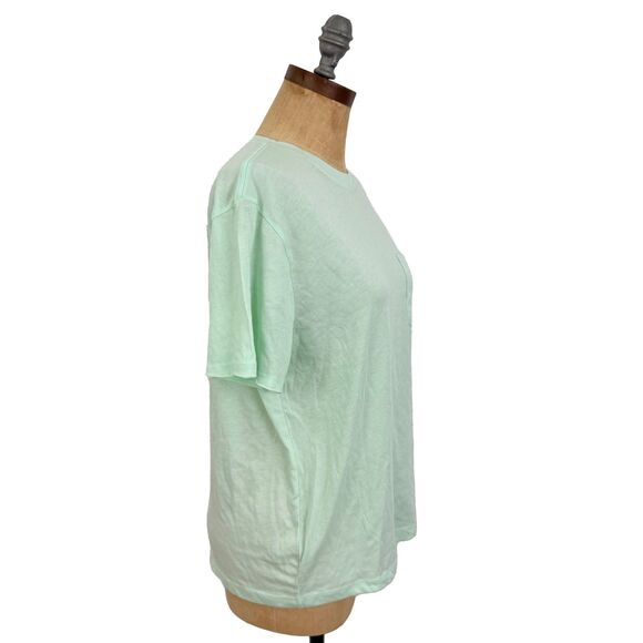 MARINE LAYER Boyfriend Crew Tee S Fair Aqua Green Pocket T-Shirt NWT B63 - Picture 2 of 5